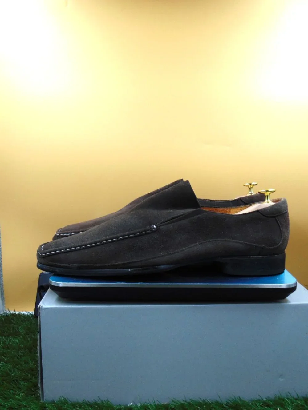 Umberto Pellegrini Dark Brown Suede Loafers Mens Size 12 Made in Italy